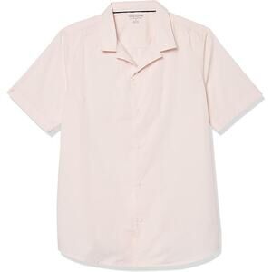 AMAZON ESSENTIALS MEN'S VACATION COTTON RESORT SHIRT, SLIM-FIT SHORT SLEEVE PINK